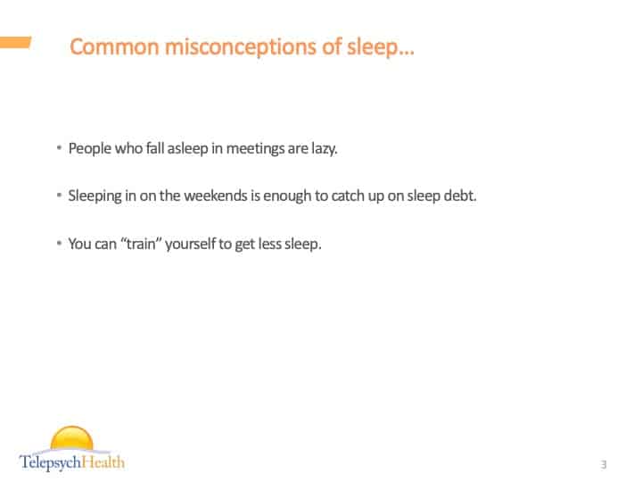 Common misconceptions of sleep slide presentation
