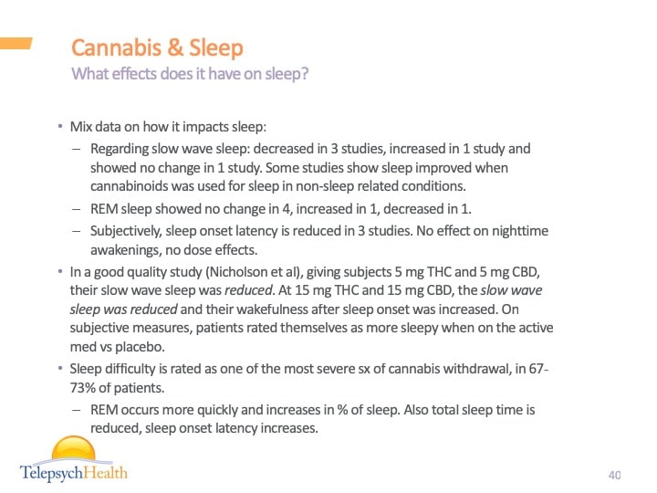 Cannabis & sleep slide presentation