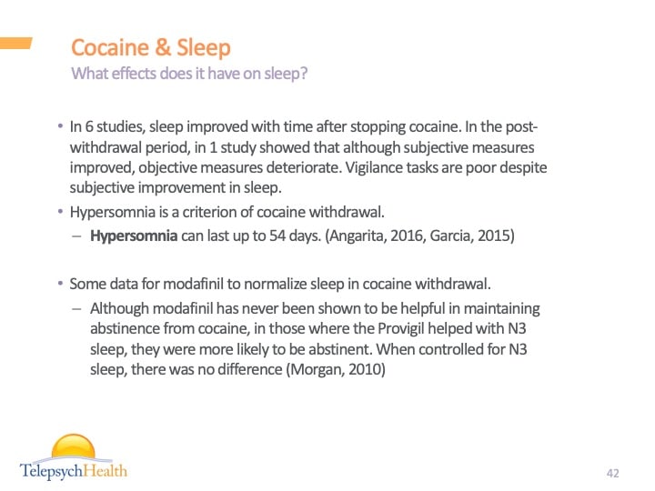 Cocaine & sleep slide presentation