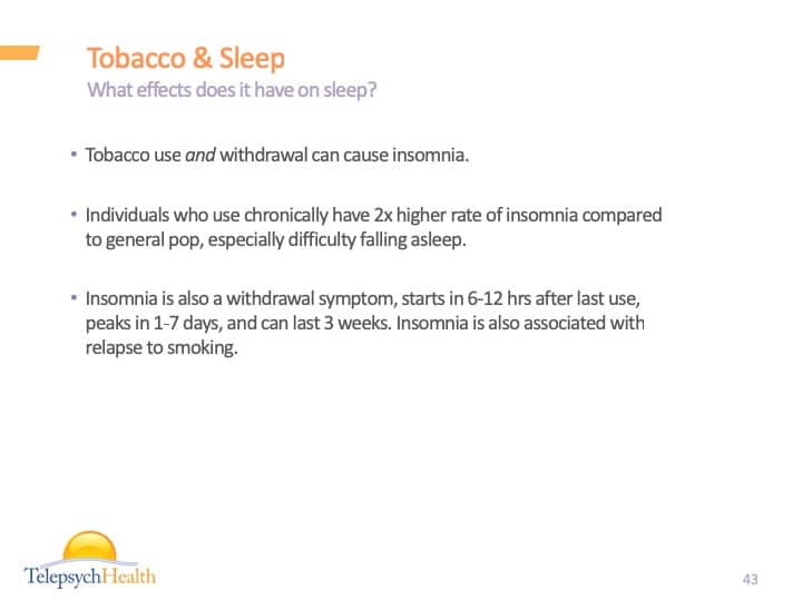Tobacco & sleep slide presentation