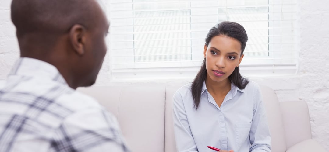 Health care professional having a counseling session with a client in a Counseling Practice